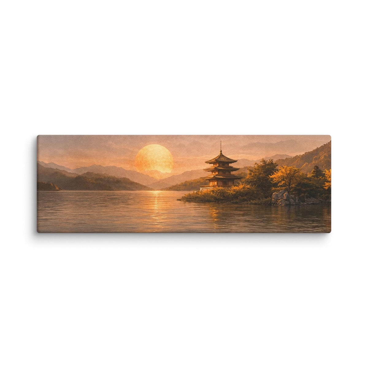 Pagoda Canvas Promt | Japandi Above Bed Statement Piece