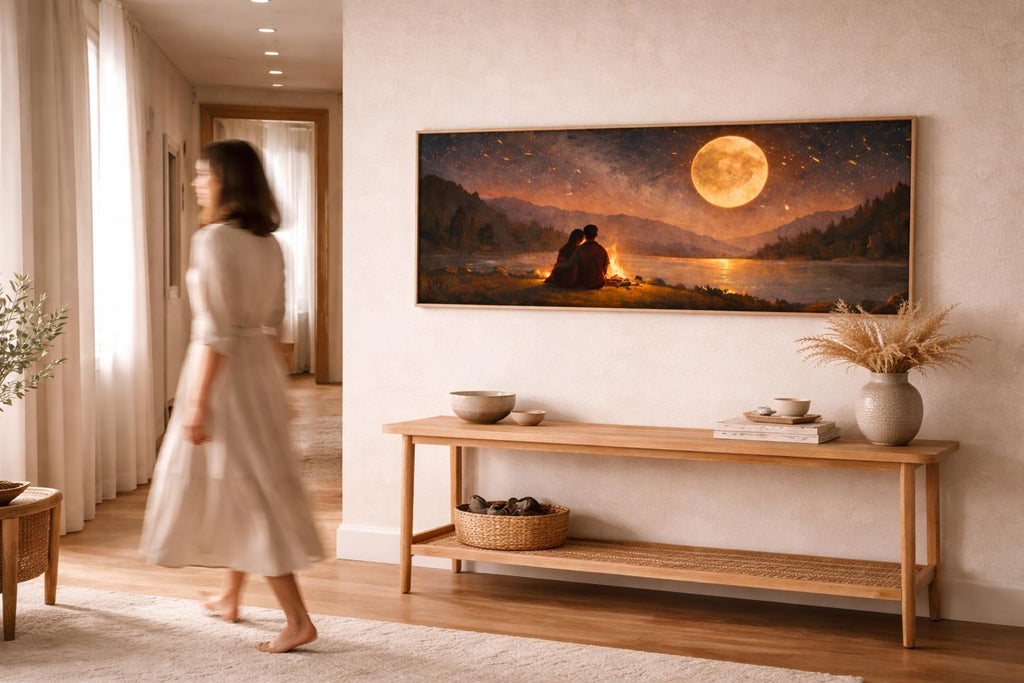 Brown Bedroom Wall Art - Moon Canvas Print