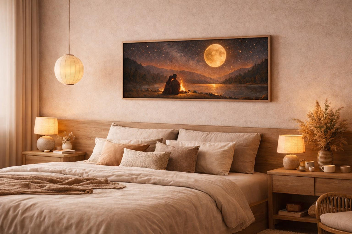 Brown Bedroom Wall Art - Moon Canvas Print