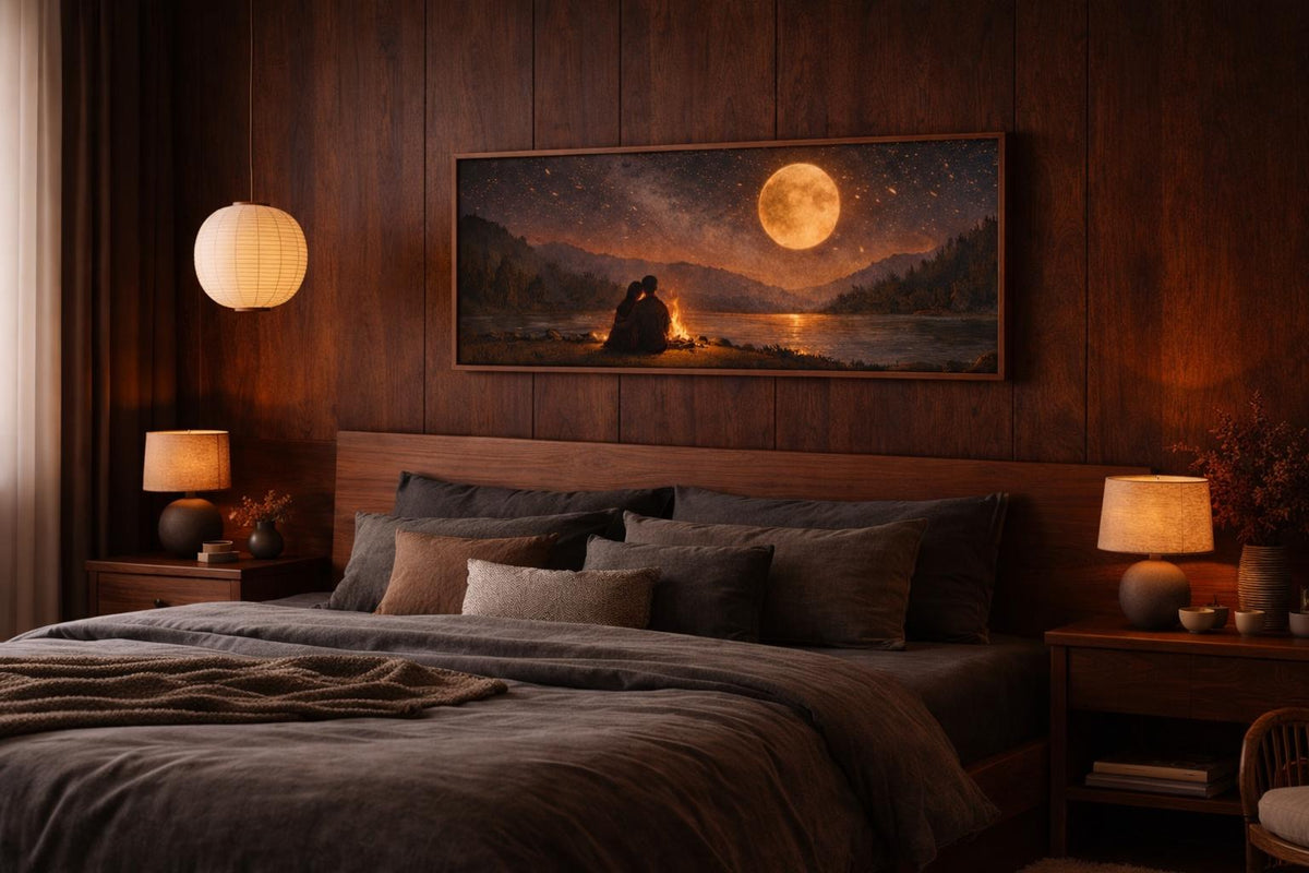 Brown Bedroom Wall Art - Moon Canvas Print