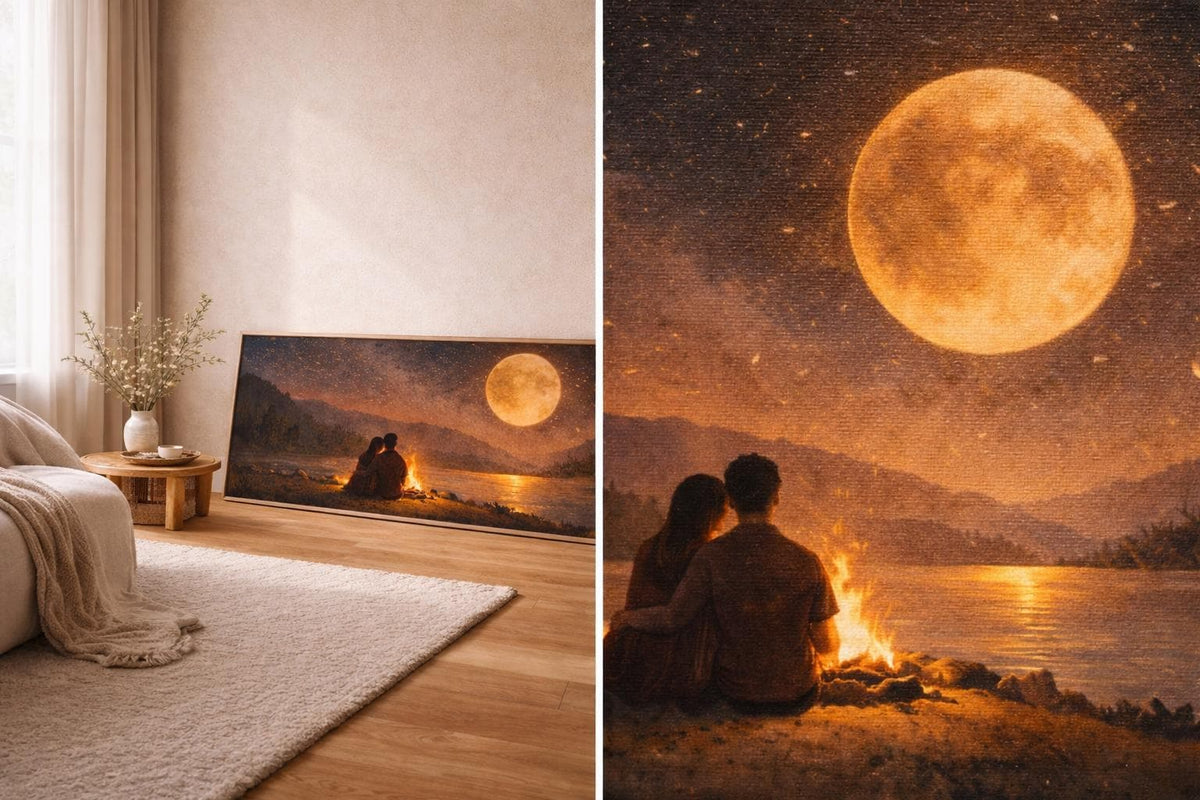 Brown Bedroom Wall Art - Moon Canvas Print