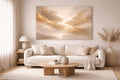 Golden Abstract Canvas Print, Ethereal Clouds, Horizontal Wall Decor