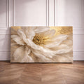 Beige Peony Canvas Print, Abstract Floral Decor, Bedroom Wall Art