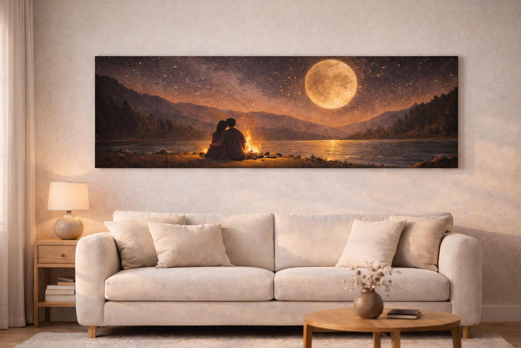 Brown Bedroom Wall Art - Moon Canvas Print