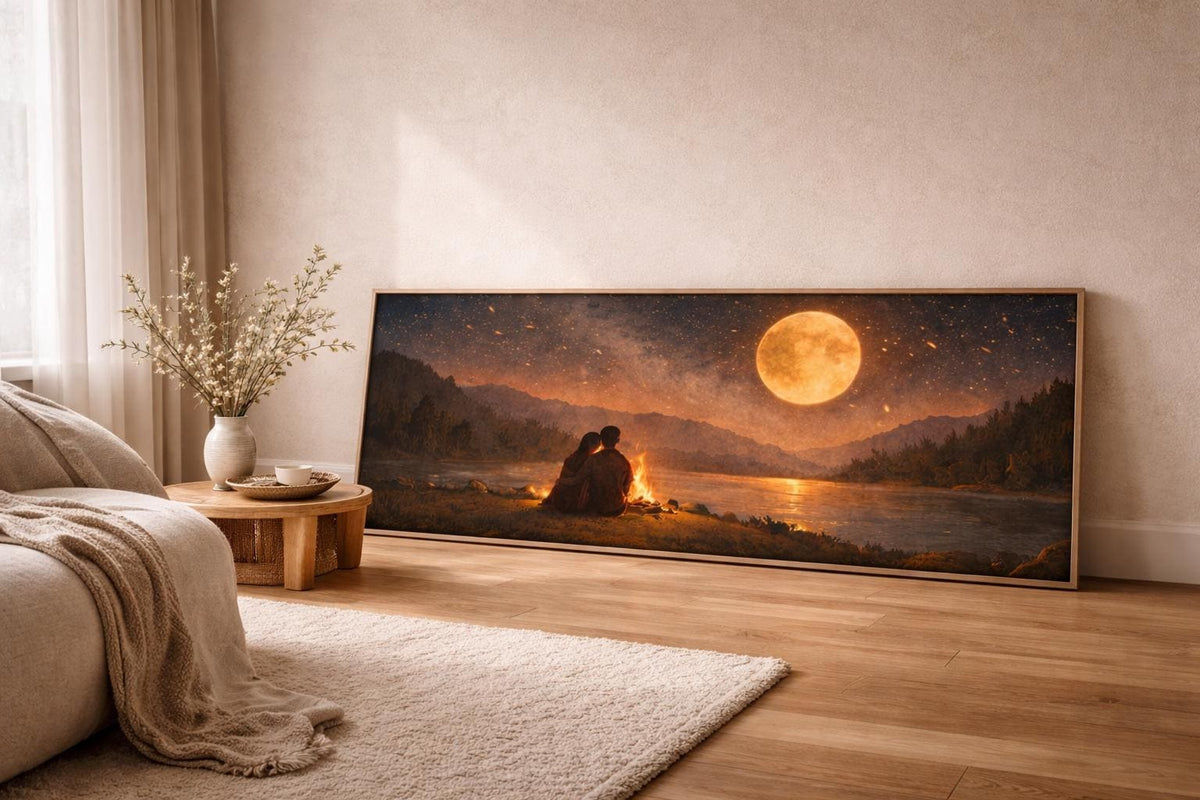 Brown Bedroom Wall Art - Moon Canvas Print