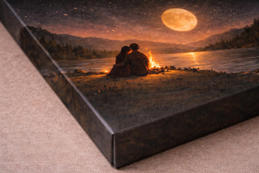 Brown Bedroom Wall Art - Moon Canvas Print