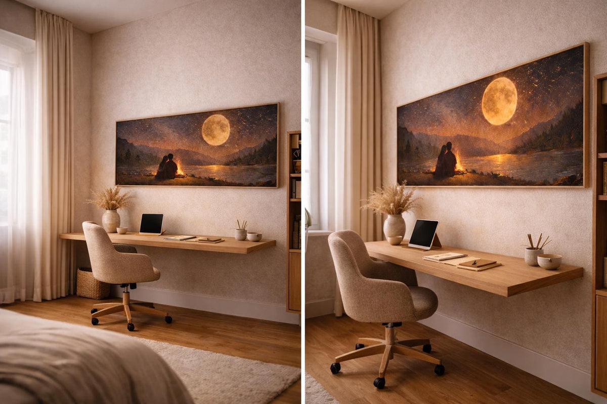 Brown Bedroom Wall Art - Moon Canvas Print