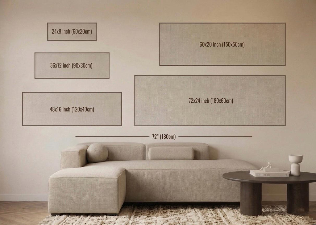 Neutral Beige Abstract Canvas Print, Narrow Living Room or Bedroom Wall Art