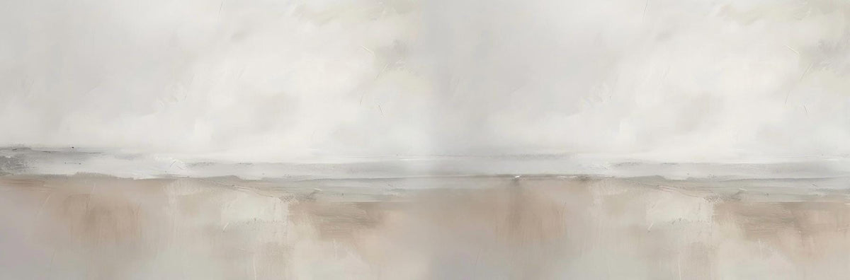 Neutral Landscape Canvas Print, Panoramic Wabi Sabi Wall Art, Extra Large Bedroom Decor