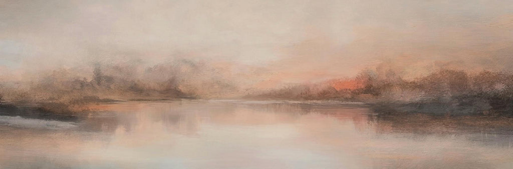 Neutral Beige Landscape Canvas Print, Minimalist Wall Decor, Panoramic Living Room Art