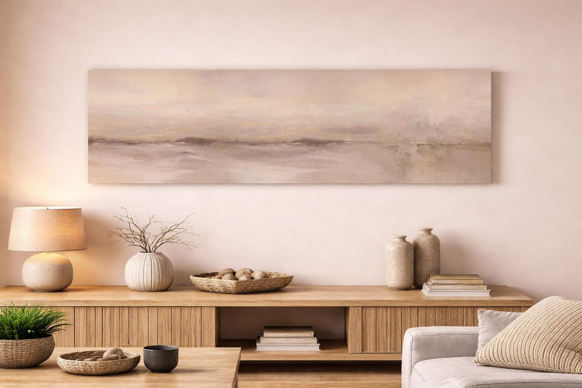 Neutral Landscape Painting Print, Wabi Sabi Wall Decor, Zen Bedroom Art