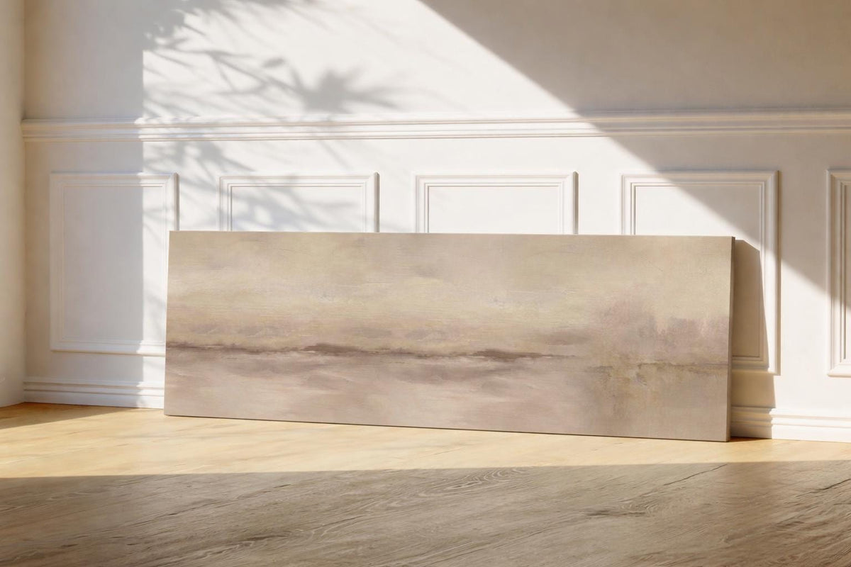 Neutral Landscape Painting Print, Wabi Sabi Wall Decor, Zen Bedroom Art