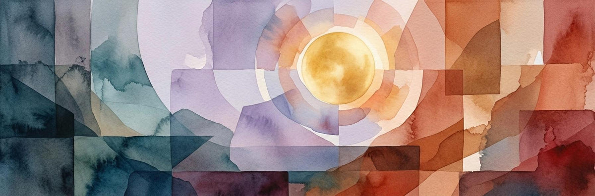 Large Geometric Abstract Canvas Print, Warm Earth Tones, Panoramic Bedroom Wall Decor