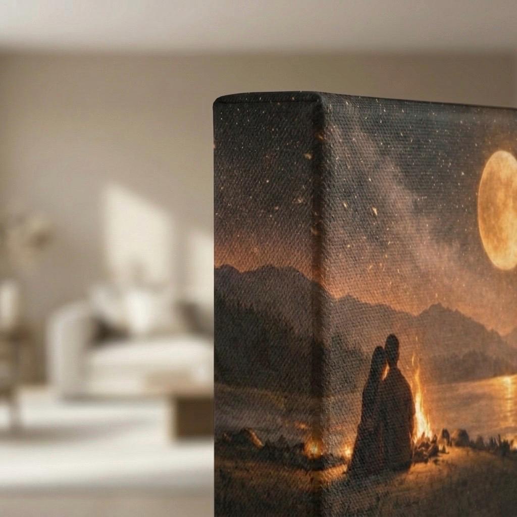 Brown Bedroom Wall Art - Moon Canvas Print