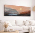 Earth Tone Brown Canvas Print, Abstract Landscape, Japandi Above Bed Piece