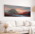 Earth Tone Muted Terracotta Wall Art, Above Bed Landscape Canvas Print