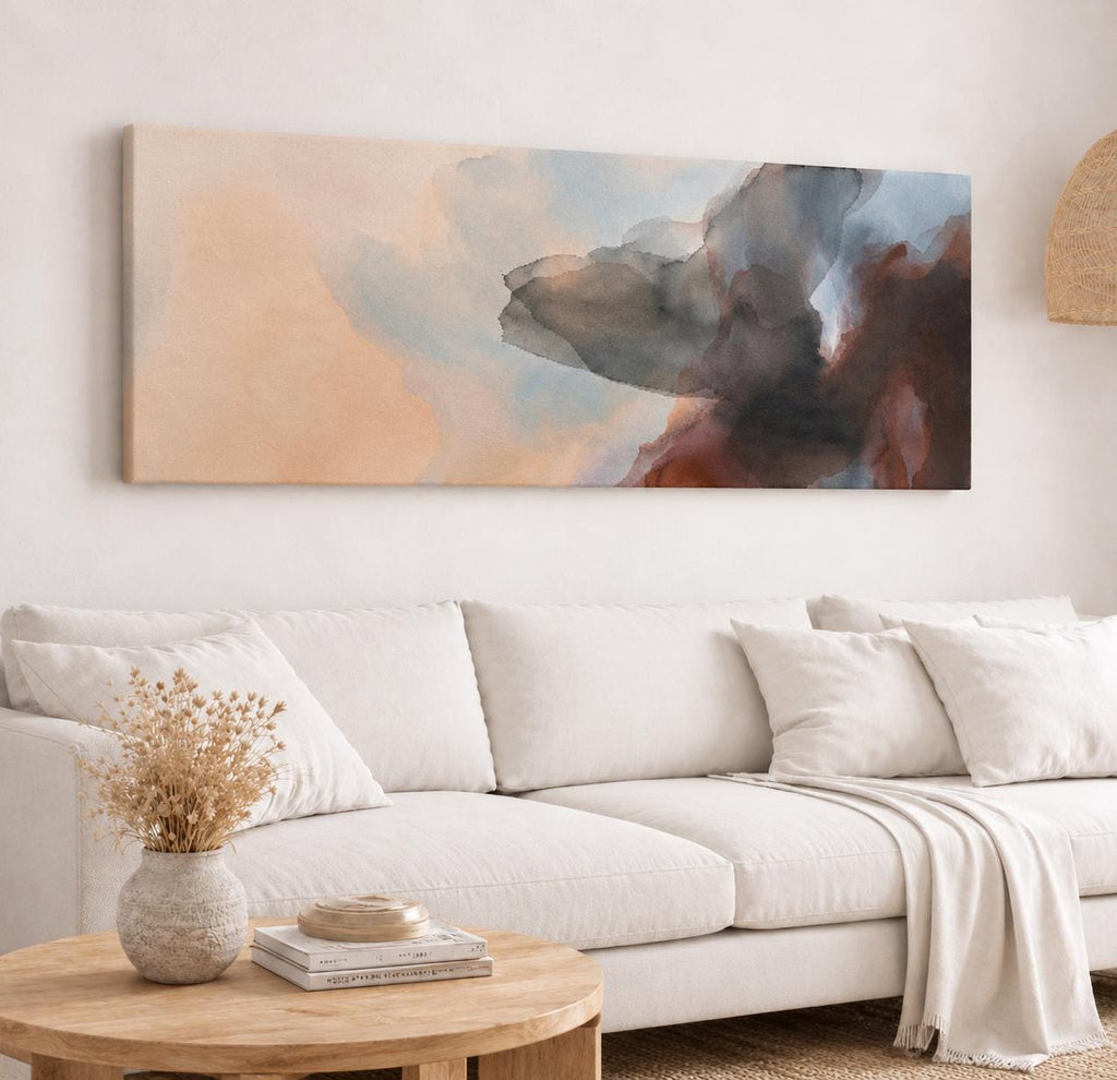 Abstract Neutral Canvas Print, Minimalist Landscape, Japandi Interior Decor