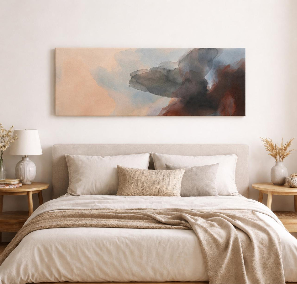 Abstract Neutral Canvas Print, Minimalist Landscape, Japandi Interior Decor