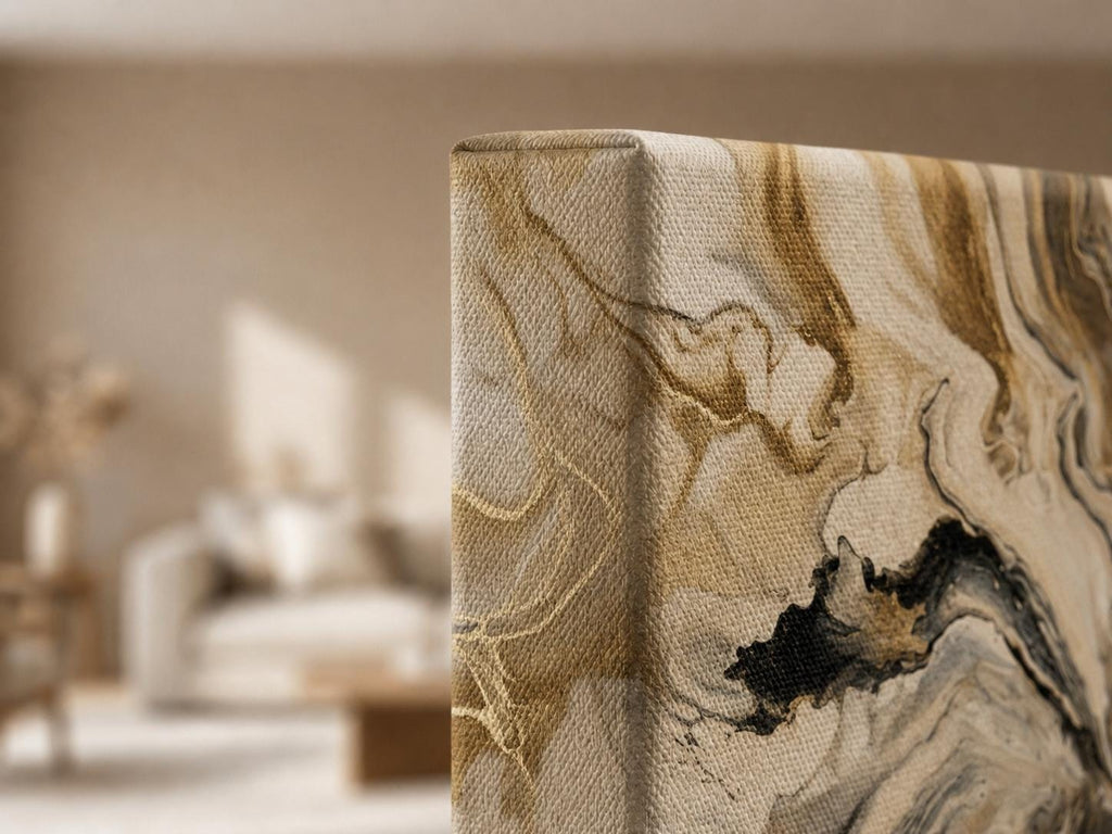 Marble Ivory Sandstone Beige Canvas Art Print, Bedroom or Living Room Wall Decor