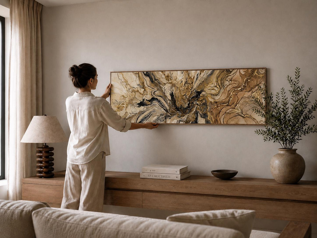 Marble Ivory Sandstone Beige Canvas Art Print, Bedroom or Living Room Wall Decor