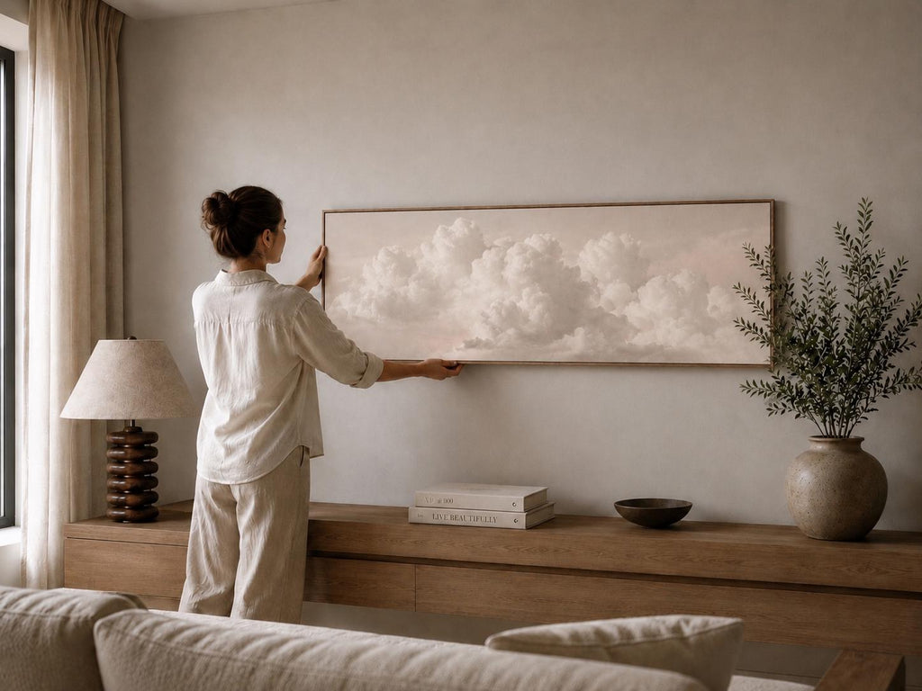 Neutral Beige Clouds Canvas Print