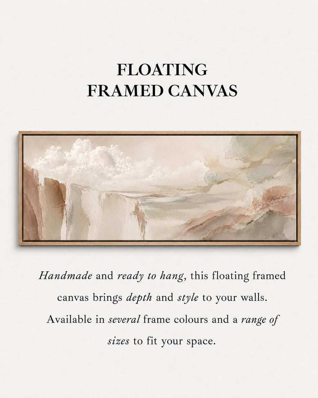 Abstract Minimalist Wall Art for Scandinavian Decor, Neutral Canvas Print, Beige Clouds