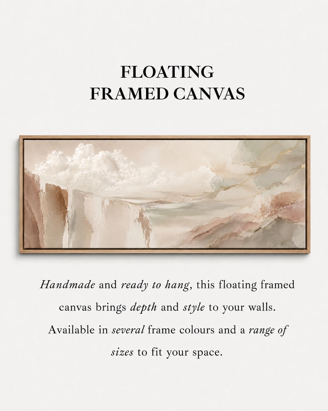 Abstract Minimalist Wall Art for Scandinavian Decor, Neutral Canvas Print, Beige Clouds