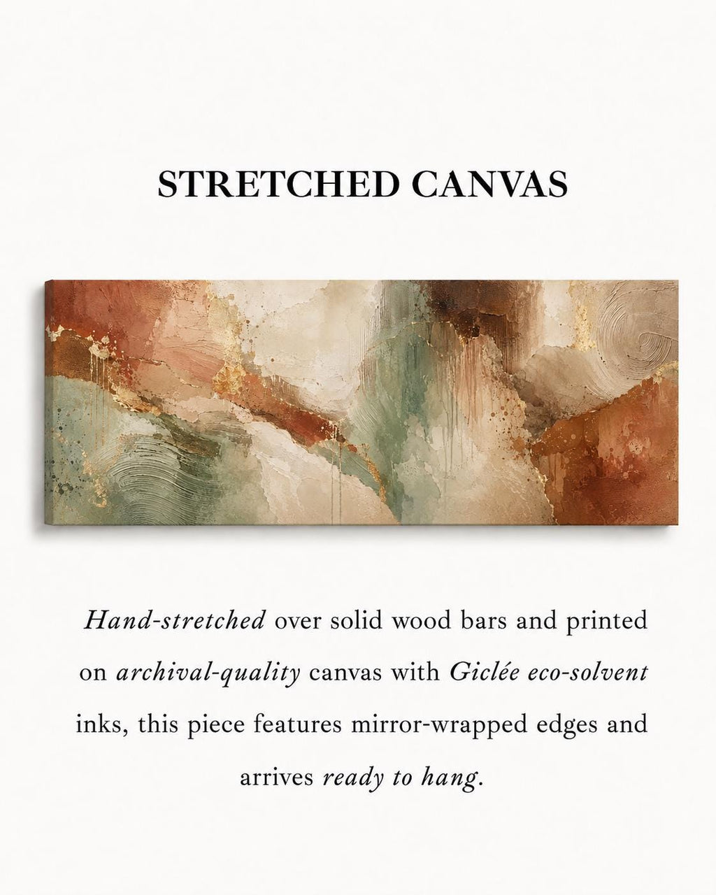Muted Sage Green and Terracotta Canvas Print, Bedroom or Living Room Decor