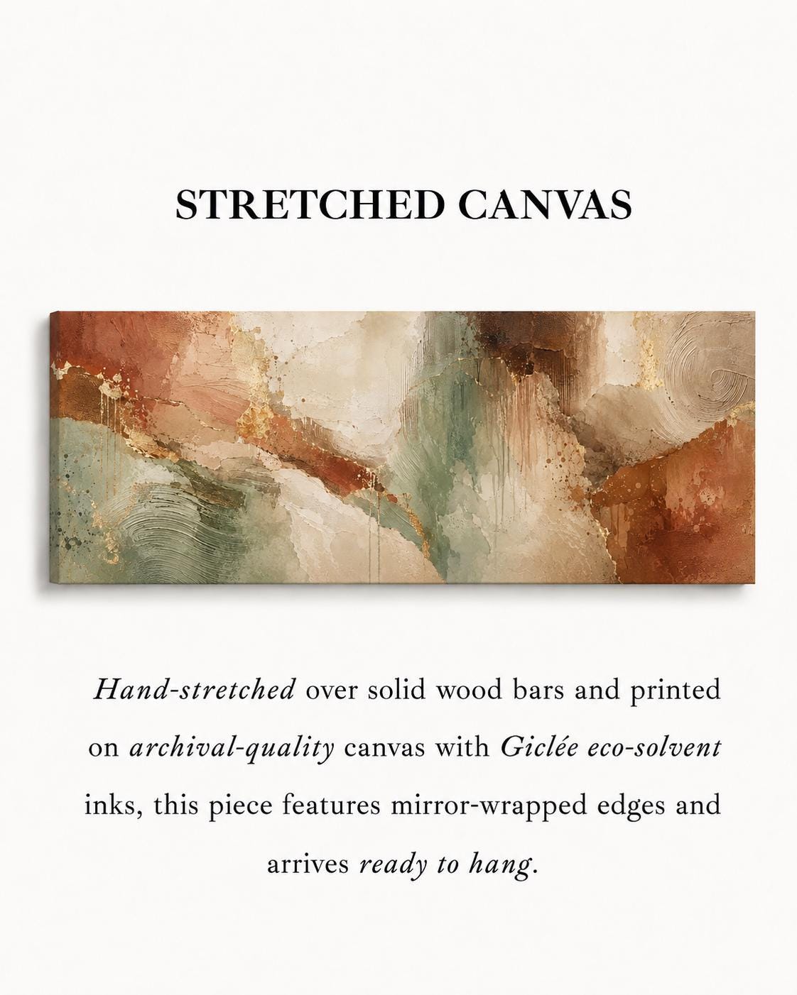 Muted Sage Green and Terracotta Canvas Print, Bedroom or Living Room Decor