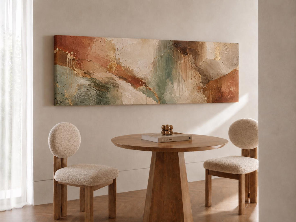 Muted Sage Green and Terracotta Canvas Print, Bedroom or Living Room Decor