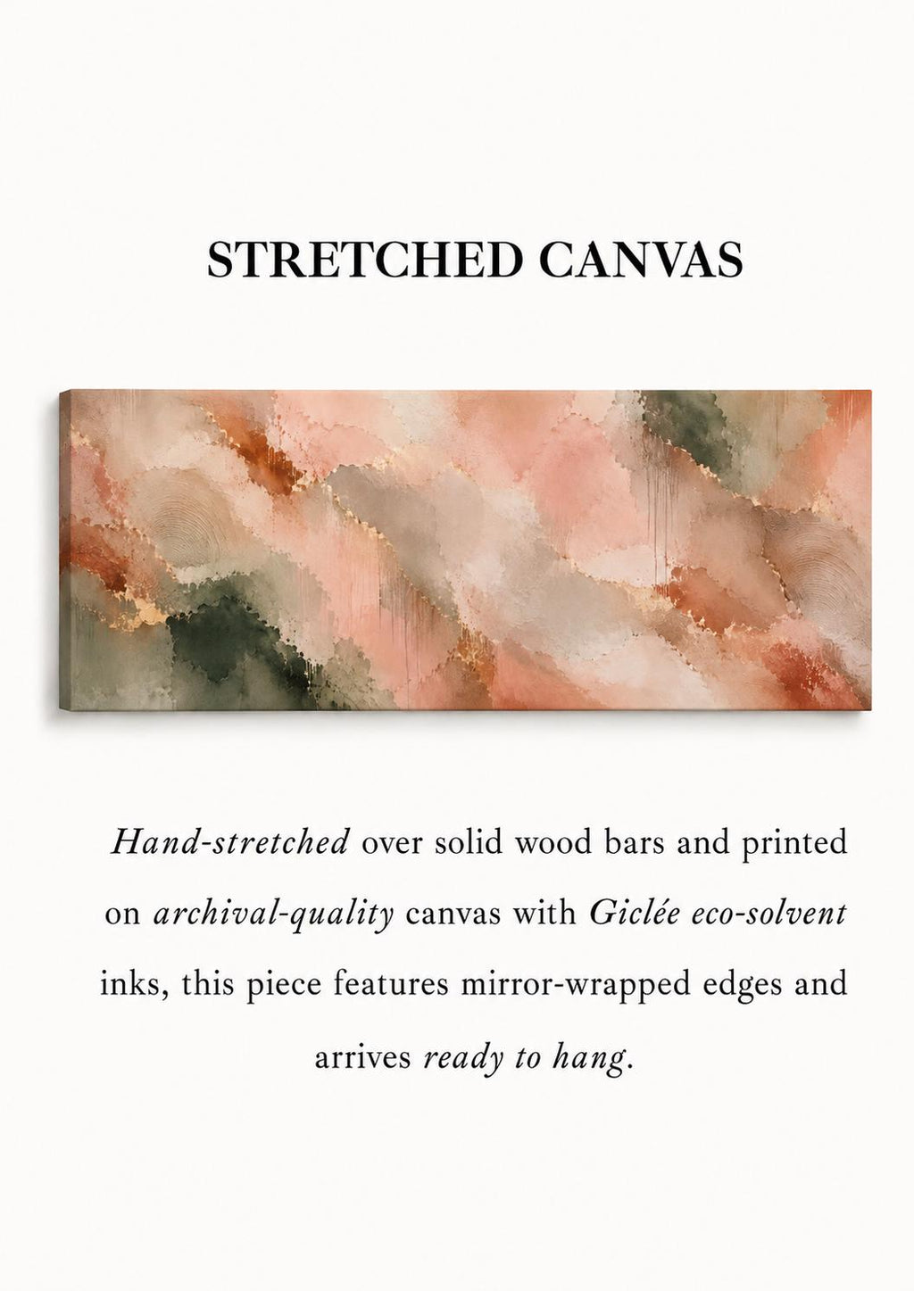 Abstract Terracotta Canvas Print, Earth Tone Japandi Above Bed Decor