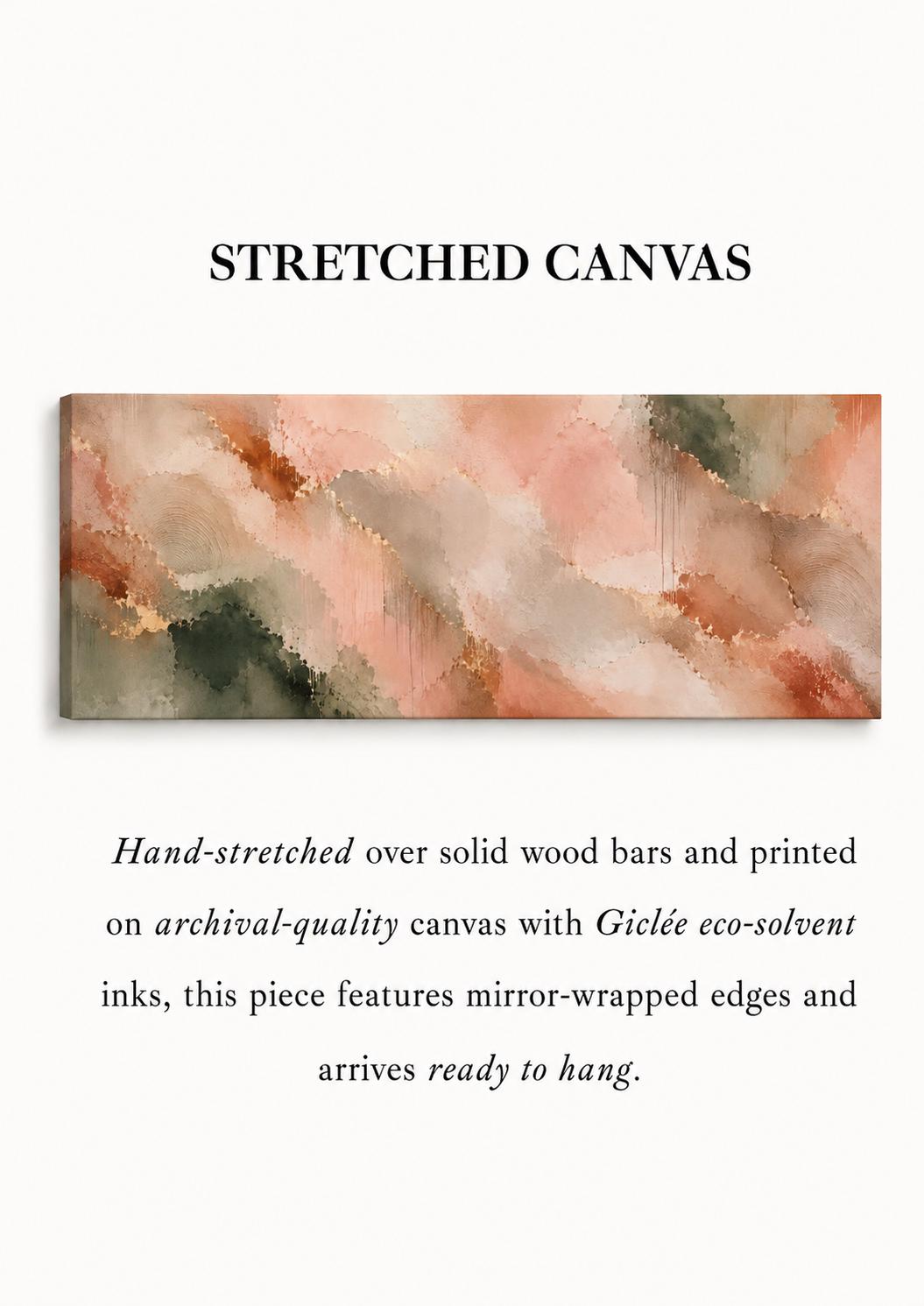 Abstract Terracotta Canvas Print, Earth Tone Japandi Above Bed Decor