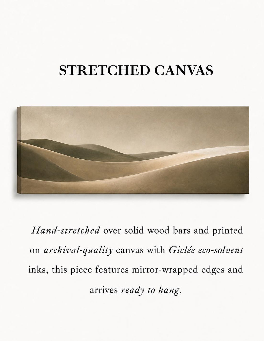 Landscape Abstract Muted Sage and Ecru Canvas Print, Bedroom Decor, Ocean Dune Waves