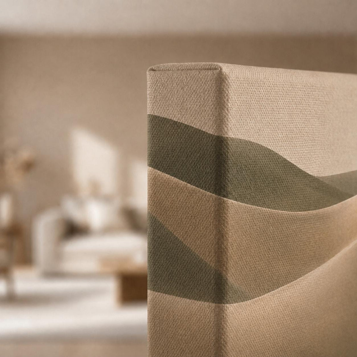 Landscape Abstract Muted Sage and Ecru Canvas Print, Bedroom Decor, Ocean Dune Waves