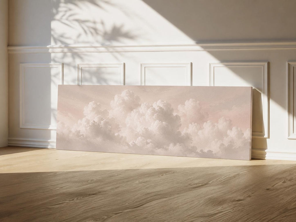 Neutral Beige Clouds Canvas Print