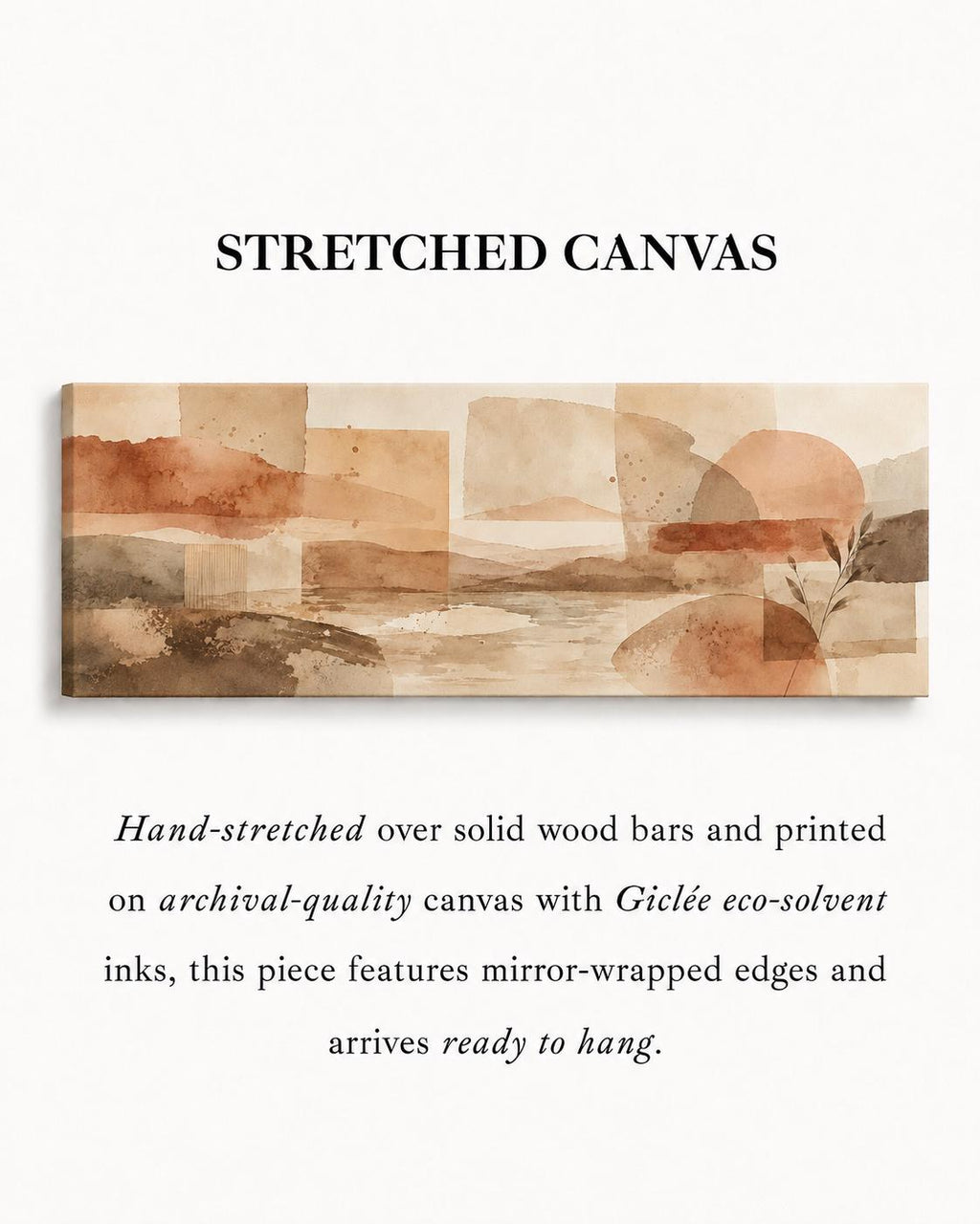 Mid-Century Modern Geometric Canvas Wall Art, Framed Panoramic Print