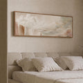 Abstract Minimalist Wall Art for Scandinavian Decor, Neutral Canvas Print, Beige Clouds