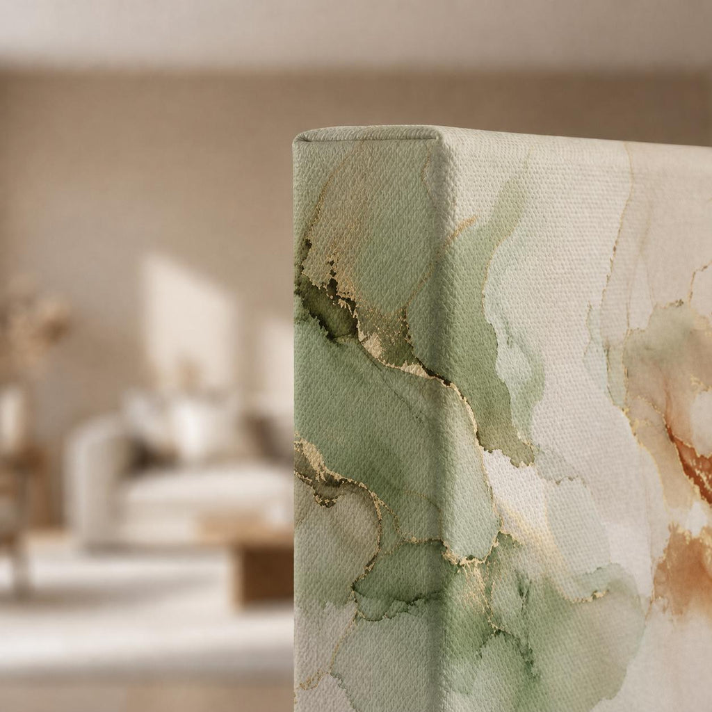 Large Abstract Earth Tone Canvas Print, Terracotta Aqua Japandi Above Bed Decor