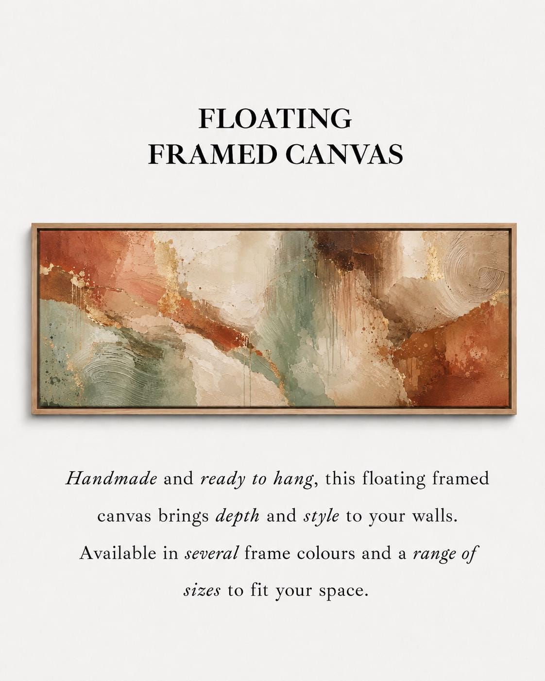 Muted Sage Green and Terracotta Canvas Print, Bedroom or Living Room Decor