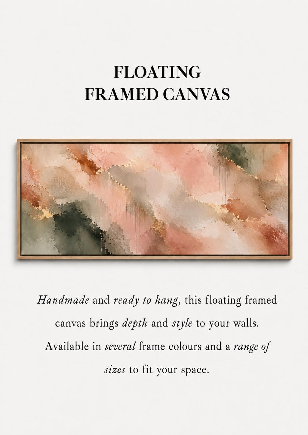 Abstract Terracotta Canvas Print, Earth Tone Japandi Above Bed Decor