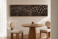 Large Brown Canvas Print, Flying Birds Flocks, Narrow Bedroom or Living Room Decor