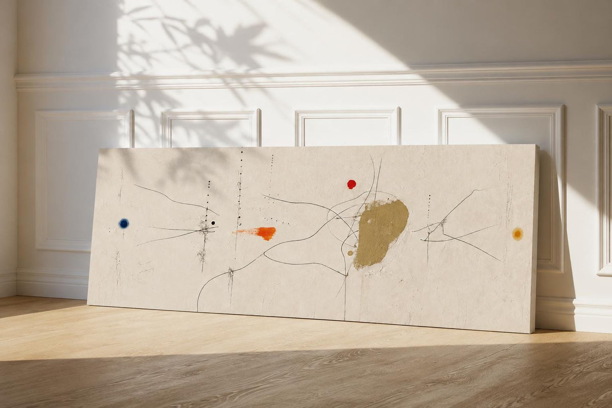 Large Abstract Canvas Print: Olive Green Wabi Sabi Wall Art for Living Rooms