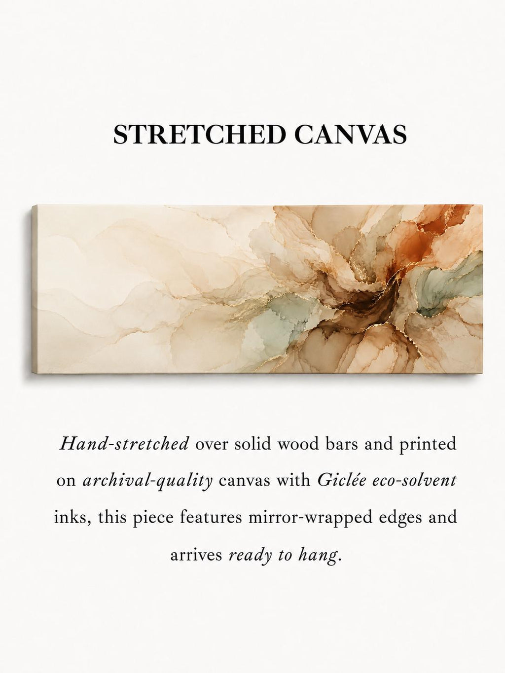 Framed Abstract Taupe & Terracotta Canvas Print, Wabi Sabi Japandi, Bedroom or Living Room Decor