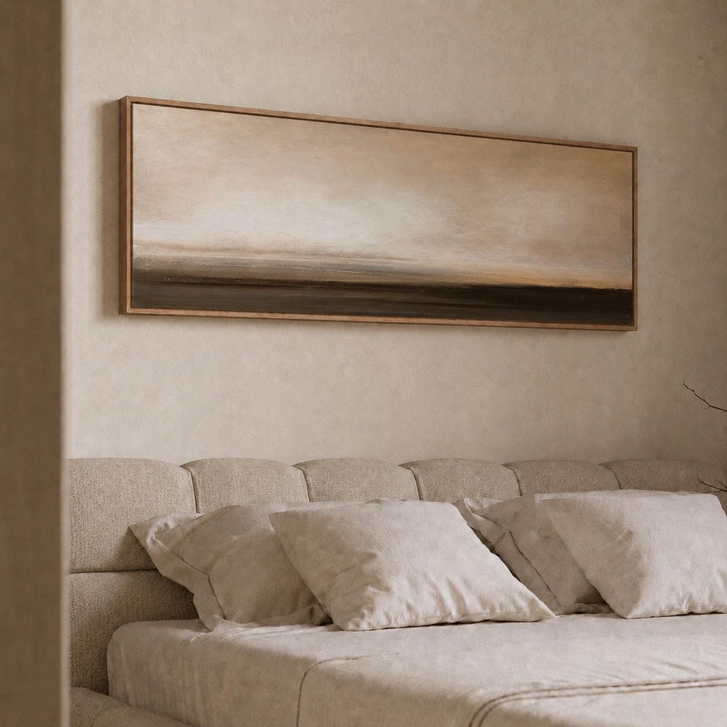 Earth Tone Panorama Canvas Print, Neutral Abstract Minimalism