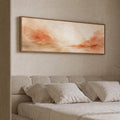 Abstract Terracotta Wall Art, Panoramic Sizes Beige & Pastel Peach Canvas Print