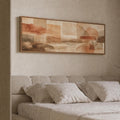 Mid-Century Modern Geometric Canvas Wall Art, Framed Panoramic Print