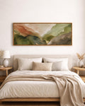 Earth Tone Abstract Canvas Print, Sage Gold Wabi Sabi Landscape Wall Decor