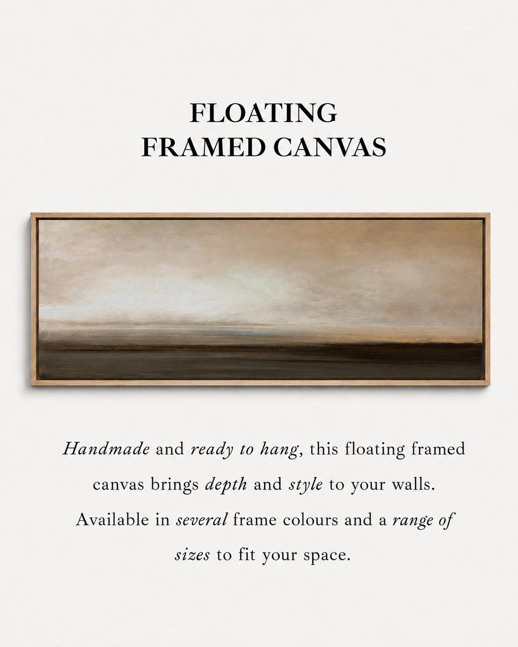 Earth Tone Panorama Canvas Print, Neutral Abstract Minimalism