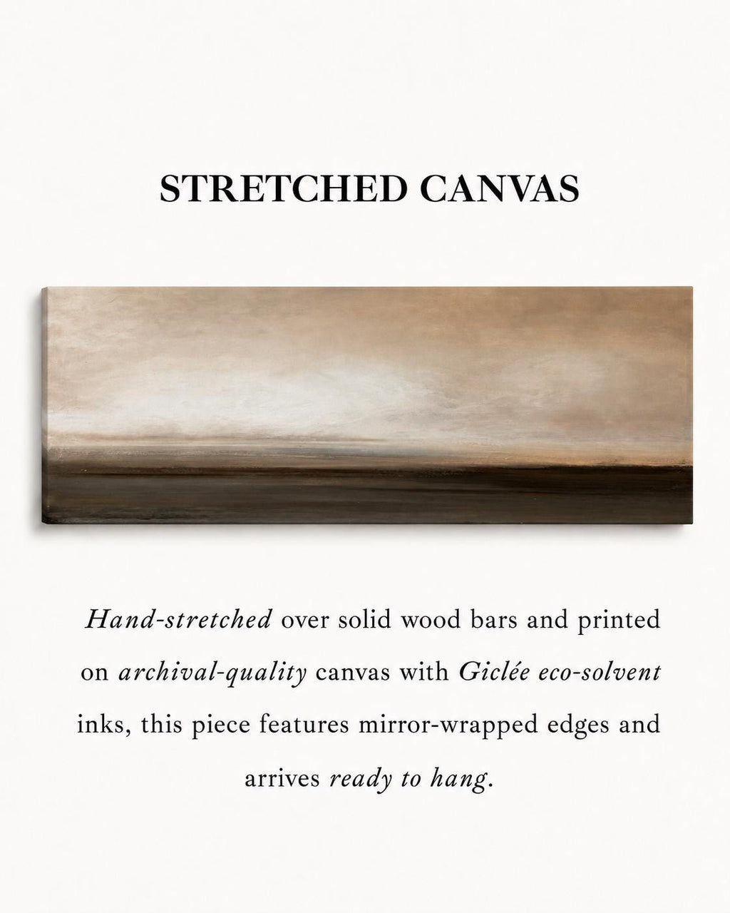 Earth Tone Panorama Canvas Print, Neutral Abstract Minimalism
