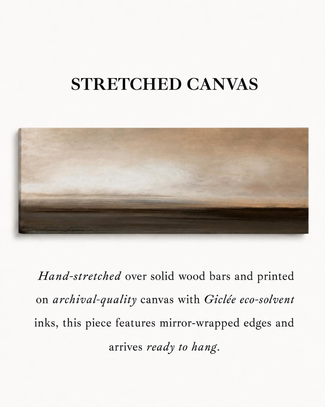 Earth Tone Panorama Canvas Print, Neutral Abstract Minimalism